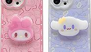 Compatible with iPhone 11 Case Cute Kawaii Cartoon Anime Cute Pattern TPU Soft Case with Grip Stand for Women Girls iPhone11 Cute 6.1 Inch Case (Blue)