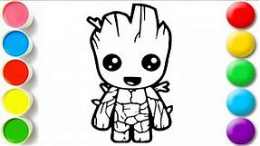How To Draw Groot Color for Kids #drawingforkids