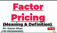 Factor Pricing | Meaning Of Factor Pricing | Economics | Microeconomics | UGC | CUET | UPSC