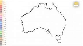 Map of Australia outline sketch easy | How to draw Australia Map simply step by step | Outline art