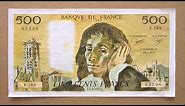 500 French Francs Banknote (Five Hundred Francs France / 1983) Obverse and Reverse