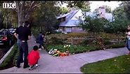 Apple fans create makeshift memorial outside the home of Steve Jobs