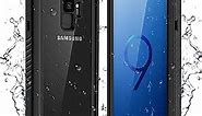 Lanenas Samsung Galaxy S9 Case, S9 Waterproof Dustproof Dropproof Case with Built-in Screen Protector, 5.8 inch 360°Full Body Heavy Duty Protective Case Cover for Samsung Galaxy S9 Black