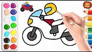 Comment dessiner une moto ? 🔥 Coloriage Moto cross Dessin Moto-Cross Facile