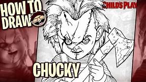 How to Draw CHUCKY THE DOLL (Child's Play Movie Franchise) | Narrated Easy Step-by-Step Tutorial