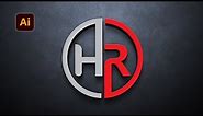 Typography H+R Logo Design in Adobe Illustrator | Modern Logo Design in Adobe Illustrator