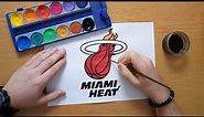 How to draw the Miami Heat logo - NBA