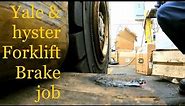 Forklift brake shoe replacement