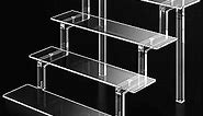 Acrylic Risers Display Stands, 9” Perfume Organizer, Clear Diaplay Riser Shelf Compatible with Funko POPs Amiibo Nendoroids, Lotion Holder Cupcake Stand Shot Glass Display Tiered Table Shelf Stand