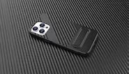 SUPWALL Kickstand Case Compatible with iPhone 15 Pro | Water Ripple Pattern Phone Case Support Wireless Charging | Anti-Scratch Heavy Duty Protective Phone Case | Black