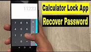 Calculator App Lock Forgot Password - How to Recover Password from Calculator Hide App