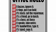 Office Rules - Black And White Wall Decor Decor Home Decor Wall Art, Funny Posters Wall Decor Print For Office Decor, Kitchen Decor, Dorm Decor or Keepsake Room Decor For Teen Girls, Unframed - 8x10