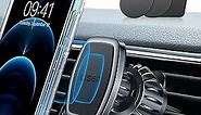 LISEN Phone Holder Car, [Upgraded Clip] Magnetic Phone Mount [6 Strong Magnets] Magnet for Phone car Mount [Case Friendly] Phone Car Holder Mount for 4-6.7 inch Smartphones and Tablets (Black)