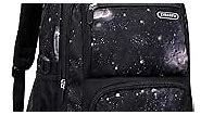 Galaxy-Print Rolling-Backpack Boys-Bookbag on Wheels, Black Galaxy Wheel Backpack, Wheel Trolley Bag for School