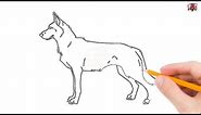 How to Draw a German Shepherd Step by Step Easy for Beginners – Simple Dog Drawing Tutorial