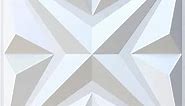 MIX3D 3D Wall Panel for Interior Wall Décor, PVC Star Textured Wall Panels for Living Room Bedroom Office Lobby Hotel, White 19.7"x19.7" 32 Sq. Ft (12 Pack)