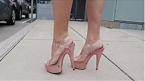 Review Walkng Rose Gold Pleaser DELIGHT-608 Chrome Plated 6 Inch High Heel Shoes Unbox By Catie