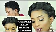 How To Easy Goddess Crown/Halo Braids Tutorial On Short 4C Natural Hair