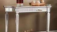 Glenview Glam Mirrored Console Table - Matte Silver