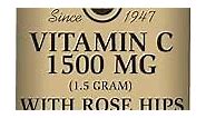 Solgar Vitamin C 1500 mg with Rose Hips - 90 Tablets - Antioxidant & Immune Support - Non-GMO, Vegan, Gluten Free, Dairy Free, Kosher - 90 Servings