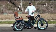 Must See! 3 Wheel Electric Bike for Two Adults - Electric Trike with Passenger Seat
