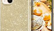 MILPROX Compatible with iPhone 12 Mini/13 Mini Case (2021), Glitter Sparkly Shiny Bling Rubber Gel Shell Cases 3 Layers Shockproof Protective Bumper Cover for iPhone 12 Mini/13 Mini 5.4" 2021-Gold