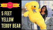 5 FEET YELLOW TEDDY BEAR | Big Size Teddy Bear Price | Giant Teddy Bear Unboxing Hindi | Toys Review