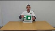 Diagonal Down to Right Arrow Exit Sign For Emergency Exit Sign Fixture (Adhesive)