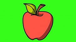 RED APPLE ANIMATION. MOVEMENT. GREEN.