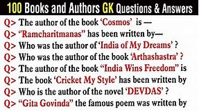 100 General Knowledge Questions and Answers | India GK | Books and Authors objective type GK