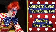 COMPLETE CLOWN TRANSFORMATION: How I become a clown from start to finish - Smiley the Clown