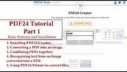 PDF24 Tutorial Part 1 - Basic Features and Installation