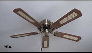 52" Halsey Ceiling fan in Antique Brass with Cane Blades