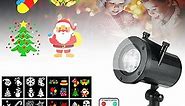 Christmas Decorative Lighting Projectors,Snowflake Led Holiday Projector Light with 12pc Slides Patterns Outdoor Christmas Ornaments Lights for Xmas Birthday Party