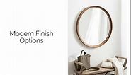Kate and Laurel Hatherleigh Modern Farmhouse Round Wooden Wall Mirror, 24 Inch Diameter, Rustic Brown, Decorative Wood Circle Mirror for Use in Bathroom, Entryway, or Bedroom