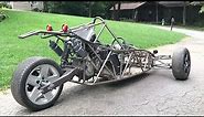 Home Built Reverse Trike Project Gets it's Tire Change Finished. CBR 600