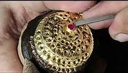 How to Stone setting in gold jewellery tikka 24 Carats gold