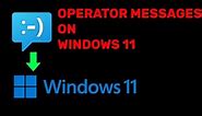 how to access sim/operator messages on windows 11