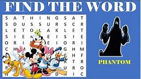 Mickey Mouse | Word Game | Word Search | Puzzle | Find the Hidden Words | Word search finder