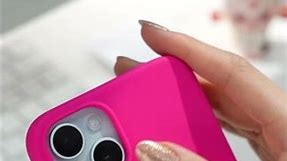 Apple iPhone 15 Plus | ORNARTO: Silicone Case in Hot Pink for Baby Blue iPhone 15 Plus