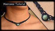 Macrame Tutorial | DIY Macrame Necklace with stone | Macrame choker