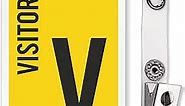 SmartSign (Pack of 5) "Visitor" Reusable ID Badges | 3" x 2.125" Plastic with Bulldog Clip Easily Attach to Clothing, Yellow, White and Black