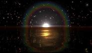 Golden Ocean Horizon ~Shooting Stars Night Sky~ 30Min. HD Wallpaper Free Animation Background