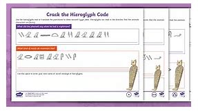 Ancient Egypt: Crack the Hieroglyph Code KS2 Worksheets
