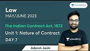 The Indian Contract Act, 1872 | Unit 1 | Nature of Contract | Day 7 | Adarsh Joshi