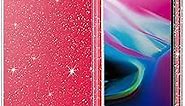 JETech Glitter Case for iPhone 8 Plus/7 Plus, 5.5-Inch, Bling Sparkle Shockproof Phone Bumper Cover, Cute Sparkly for Women and Girls (Clear)