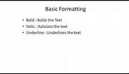 How to Bold, Underline or Italicize HTML Text