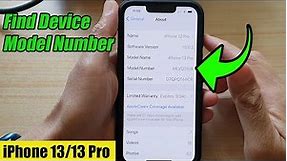 iPhone 13/13 Pro: How to Find Device Model Number