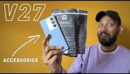 Vivo V27 Best Accessories, Back Covers from amazon (The GiftKart) | Best Tempered Glass for V27🔥🙌