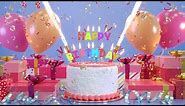 Happy Birthday To You Song Animation with various scenes with cakes and more at 4K 60FPS